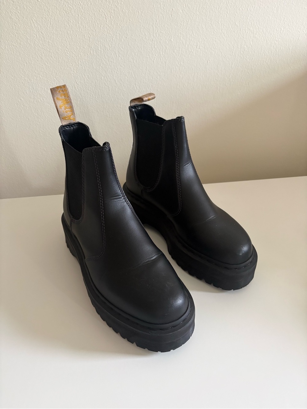 Black Chelsea Platform Ankle Boots - Women's